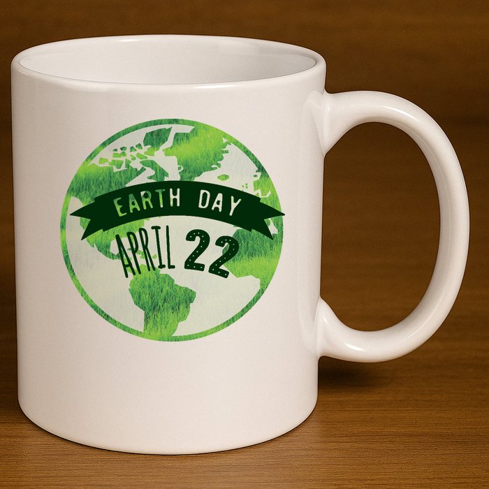 Earth Day April 22nd Awareness 11oz C Handle Ceramic Mug