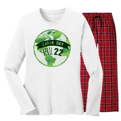 Earth Day April 22nd Awareness Women's Long Sleeve Flannel Pajama Set 