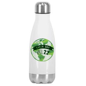 Earth Day April 22nd Awareness Stainless Steel Insulated Water Bottle