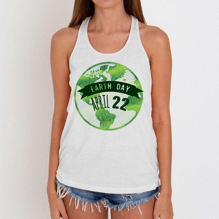 Earth Day April 22nd Awareness Women's Knotted Racerback Tank