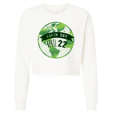 Earth Day April 22nd Awareness Cropped Pullover Crew