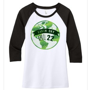 Earth Day April 22nd Awareness Women's Tri-Blend 3/4-Sleeve Raglan Shirt