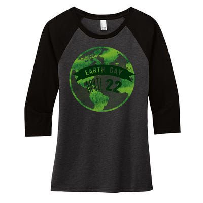 Earth Day April 22nd Awareness Women's Tri-Blend 3/4-Sleeve Raglan Shirt