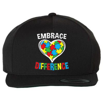 Embrace Differences Autism Mom Mama Autism Awareness Wool Snapback Cap