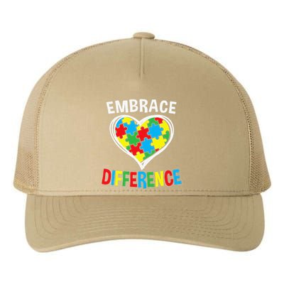 Embrace Differences Autism Mom Mama Autism Awareness Yupoong Adult 5-Panel Trucker Hat