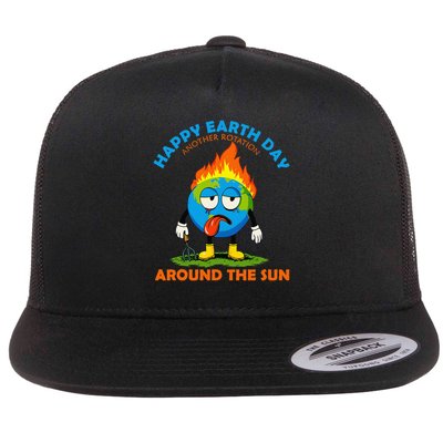Earth Day Another Rotation Around the Sun Climate Change Flat Bill Trucker Hat