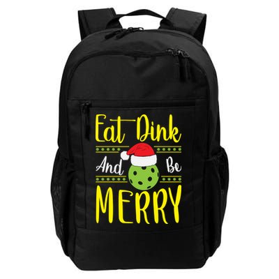 Eat Dink And Be Merry Pickleball Christmas Santa Hat Backpack