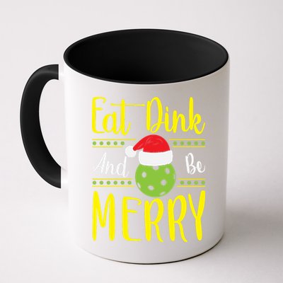 Eat Dink And Be Merry Pickleball Christmas Santa Hat Mug