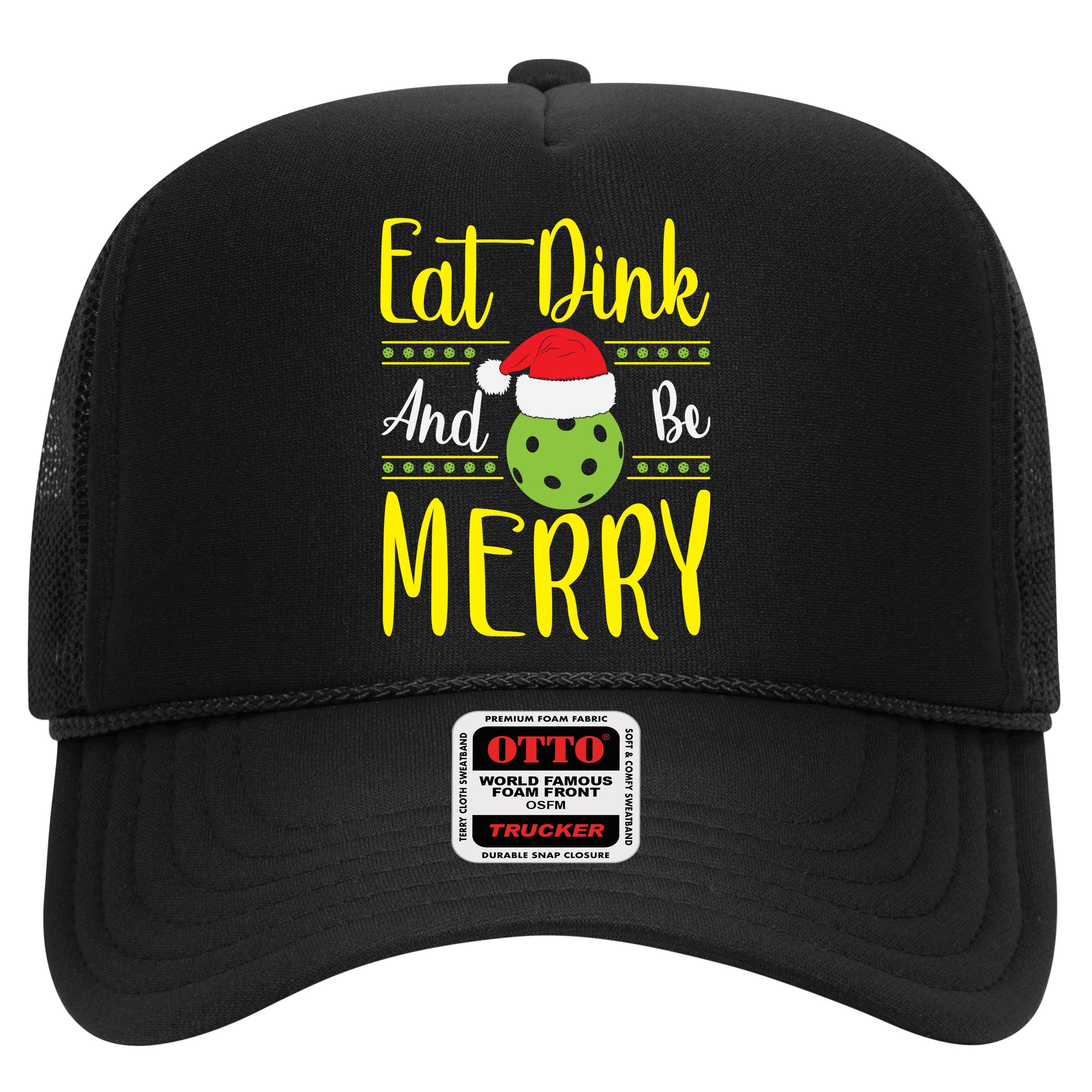 Eat Dink And Be Merry Pickleball Christmas Santa Hat Hat