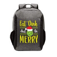Eat Dink And Be Merry Pickleball Christmas Santa Hat Vector Backpack