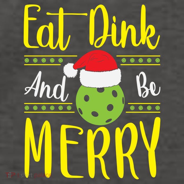 Eat Dink And Be Merry Pickleball Christmas Santa Hat Vector Backpack