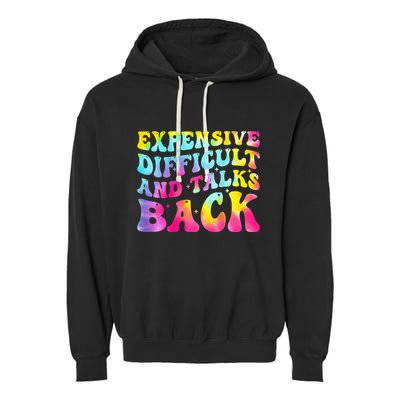 Expensive Difficult and Talks Back Groovy Mothers' Day Garment-Dyed Fleece Hoodie