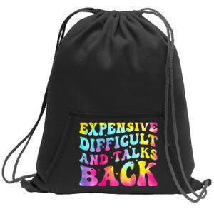 Expensive Difficult and Talks Back Groovy Mothers' Day Sweatshirt Cinch Pack Bag