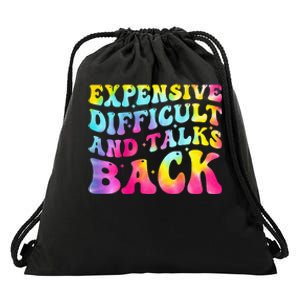 Expensive Difficult and Talks Back Groovy Mothers' Day Drawstring Bag