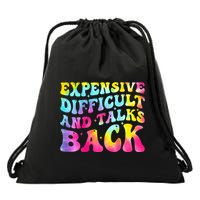 Expensive Difficult and Talks Back Groovy Mothers' Day Drawstring Bag