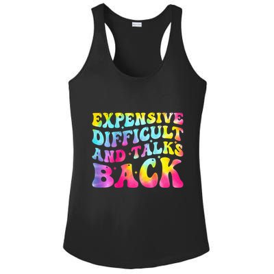 Expensive Difficult and Talks Back Groovy Mothers' Day Ladies PosiCharge Competitor Racerback Tank