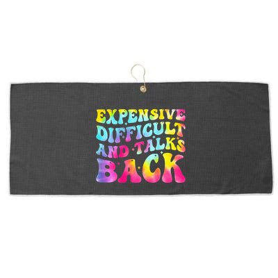 Expensive Difficult and Talks Back Groovy Mothers' Day Large Microfiber Waffle Golf Towel
