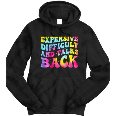 Expensive Difficult and Talks Back Groovy Mothers' Day Tie Dye Hoodie