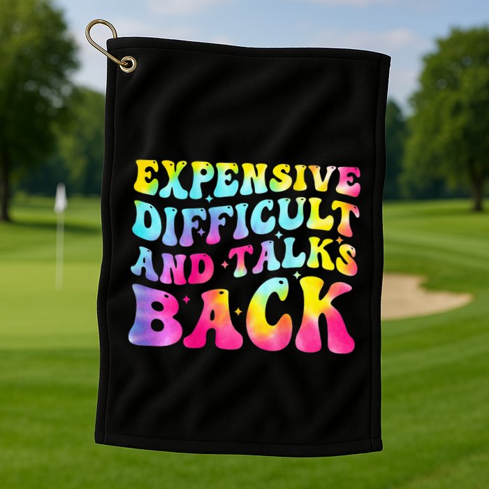 Expensive Difficult and Talks Back Groovy Mothers' Day Golf Towel