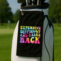Expensive Difficult and Talks Back Groovy Mothers' Day Golf Towel