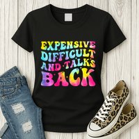 Expensive Difficult and Talks Back Groovy Mothers' Day Womens T-Shirt