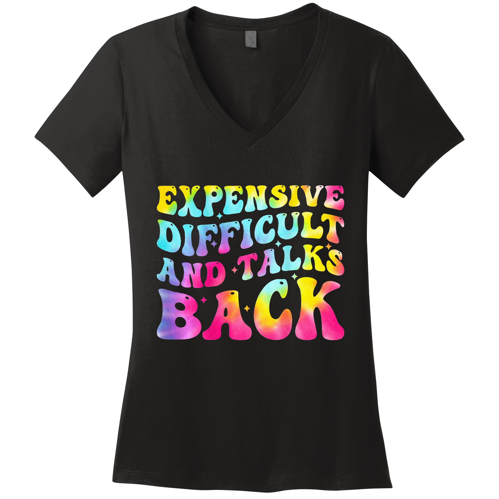 Expensive Difficult and Talks Back Groovy Mothers' Day Women's V-Neck T-Shirt