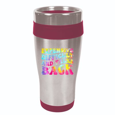 Expensive Difficult and Talks Back Groovy Mothers' Day 16oz Travel Tumbler