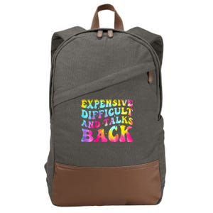 Expensive Difficult and Talks Back Groovy Mothers' Day Cotton Canvas Backpack