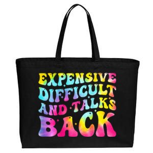 Expensive Difficult and Talks Back Groovy Mothers' Day Cotton Canvas Jumbo Tote