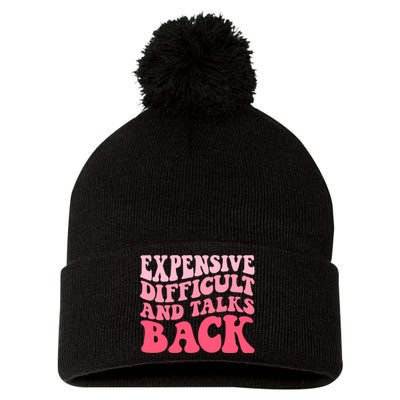 Expensive Difficult And Talks Back Mothers Day Mom Life Pom Pom 12in Knit Beanie