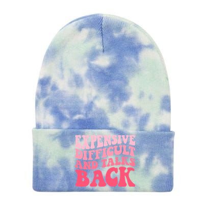 Expensive Difficult And Talks Back Mothers Day Mom Life Tie Dye 12in Knit Beanie