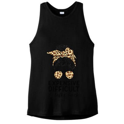 Expensive Difficult And Talks Back Messy Bun Ladies PosiCharge Tri-Blend Wicking Tank