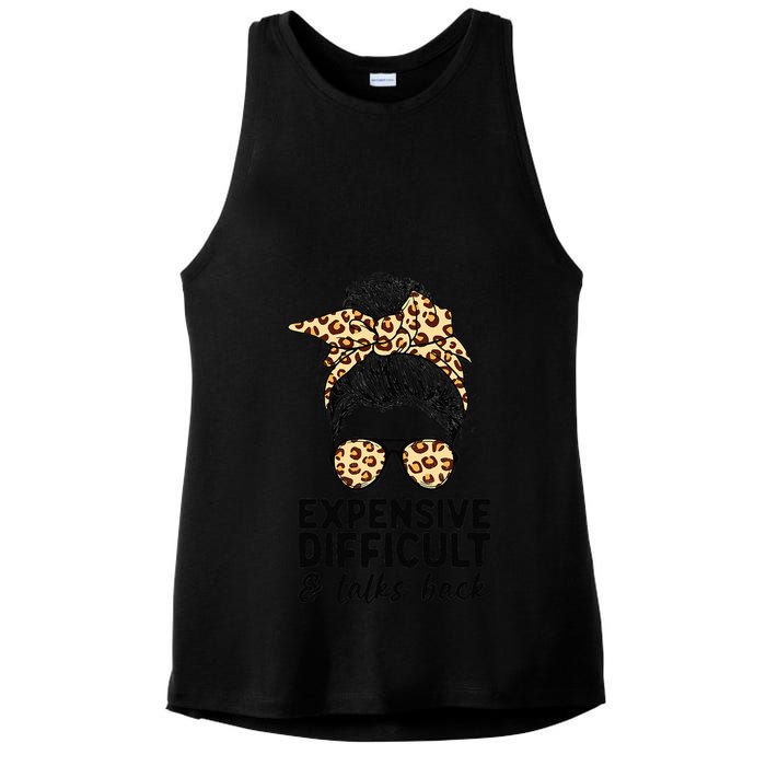 Expensive Difficult And Talks Back Messy Bun Ladies PosiCharge Tri-Blend Wicking Tank