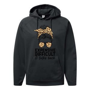 Expensive Difficult And Talks Back Messy Bun Performance Fleece Hoodie