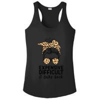 Expensive Difficult And Talks Back Messy Bun Ladies PosiCharge Competitor Racerback Tank