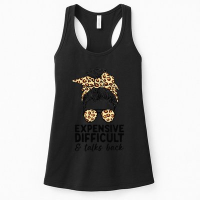 Expensive Difficult And Talks Back Messy Bun Womens Tank Top