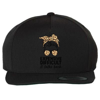 Expensive Difficult And Talks Back Messy Bun Wool Snapback Cap