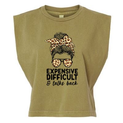 Expensive Difficult And Talks Back Messy Bun Garment-Dyed Women's Muscle Tee