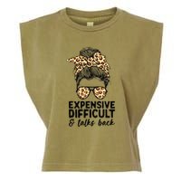 Expensive Difficult And Talks Back Messy Bun Garment-Dyed Women's Muscle Tee