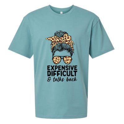 Expensive Difficult And Talks Back Messy Bun Sueded Cloud Jersey T-Shirt
