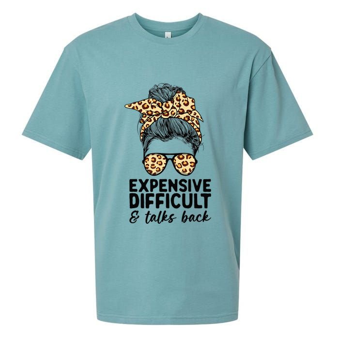 Expensive Difficult And Talks Back Messy Bun Sueded Cloud Jersey T-Shirt