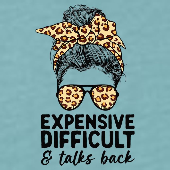 Expensive Difficult And Talks Back Messy Bun Sueded Cloud Jersey T-Shirt