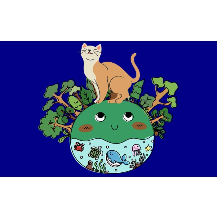 Earth Day April Earth Design With A Cat Gift Bumper Sticker