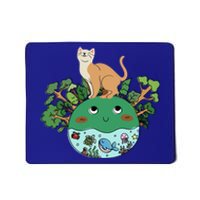 Earth Day April Earth Design With A Cat Gift Mousepad