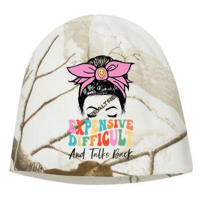 Expensive Difficult And Talks BacK Mother's Day Messy Bun Kati - Camo Knit Beanie