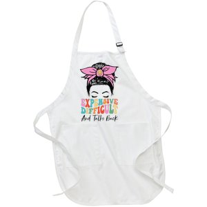 Expensive Difficult And Talks BacK Mother's Day Messy Bun Full-Length Apron With Pockets