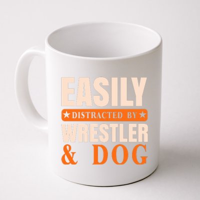 Easily Distracted By Wrestler And Dog Coffee Mug