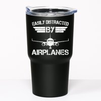 Easily Distracted By Airplanes Aviation Pilot Airplane Lover Tumbler