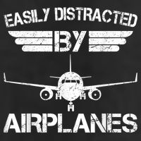 Easily Distracted By Airplanes Aviation Pilot Airplane Lover 25L Jumbo Tote