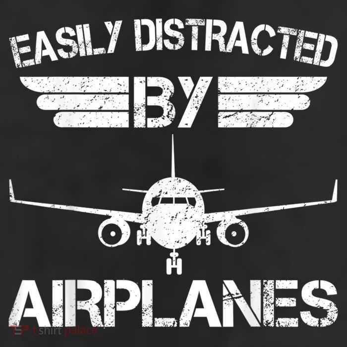 Easily Distracted By Airplanes Aviation Pilot Airplane Lover 25L Jumbo Tote